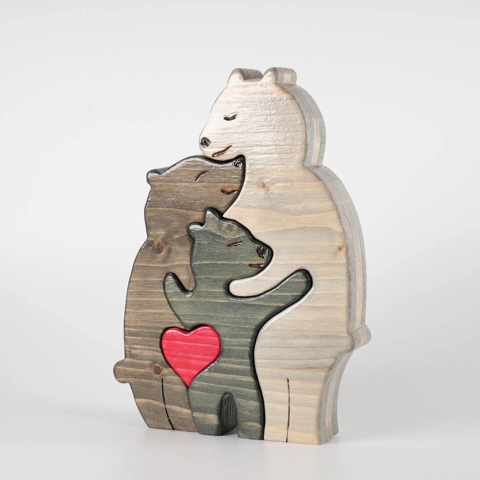 Sculpture en Bois Famille d’Ours